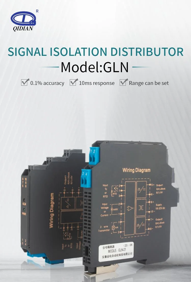 Gln Analog Signal to Digital 4-20mA Signal Isolator Converter Rtd Signal Isolator Industry Used